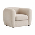 Poltrona in tessuto bouclé beige 80x80x70 cm