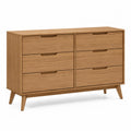 Cassettiera in Legno con 6 Cassetti Rovere