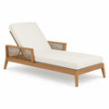 Chaise longue in legno di teak e poliestere impermeabile