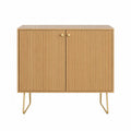 Credenza in legno massello con gambe in metallo dorato 80x35x75 cm