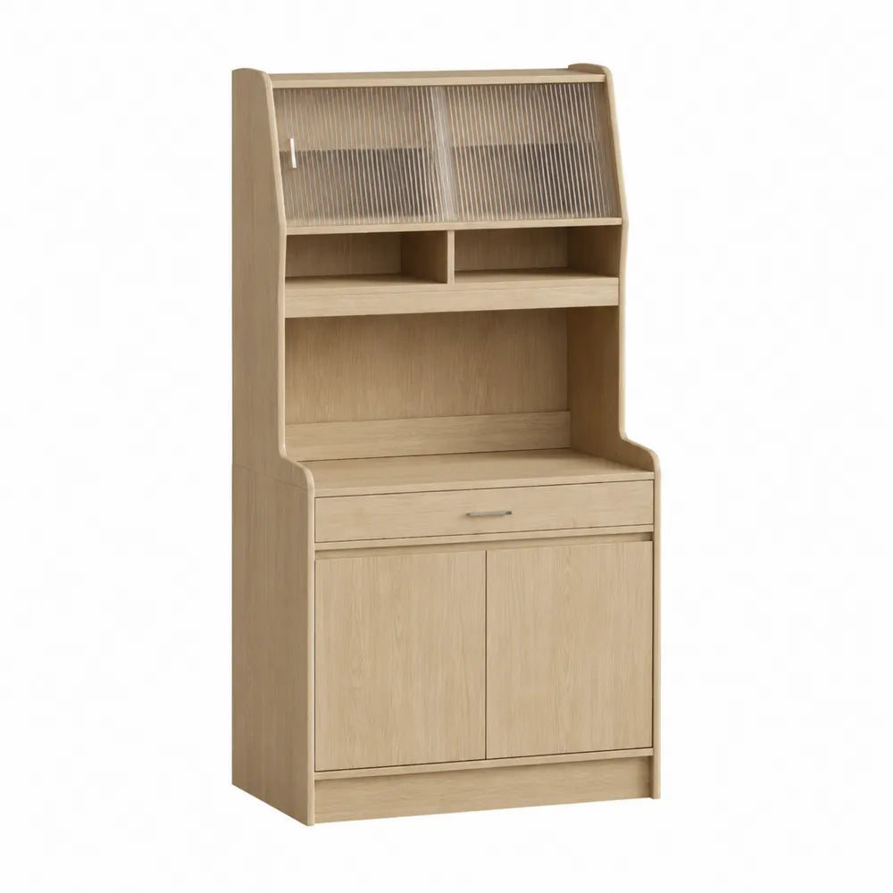 Credenza in Legno con Ante in Vetro Temperato