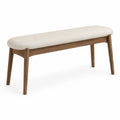 Panca in legno e tessuto beige