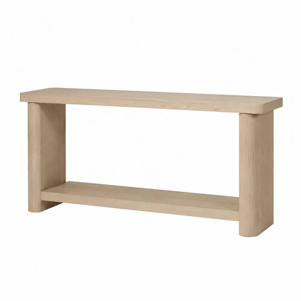 Consolle rettangolare in legno di rovere chiaro