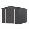 Capanno da giardino in acciaio zincato 213x127x185 cm grigio scuro