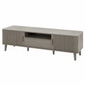 Mobile TV in legno massello grigio con ante e cassetto 140x40x50 cm