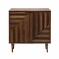 Credenza in legno massello marrone con ante a pannelli