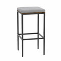 Sgabello da bar in metallo e tessuto poliestere grigio 40x40x75 cm