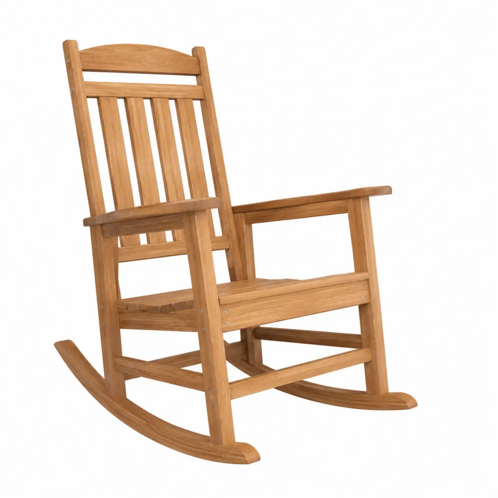 Sedia a dondolo in legno massello di teak