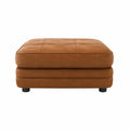 Pouf poggiapiedi in pelle sintetica marrone 80x80 cm