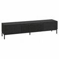 Mobile TV nero in MDF con ante scorrevoli 180x45x40 cm