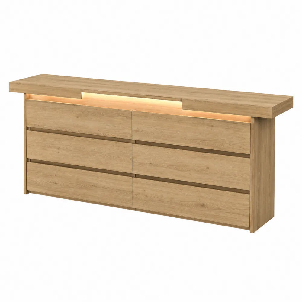 Cassettiera in Legno di Rovere con LED