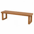 Panca rettangolare in legno di teak marrone naturale 180x35x45 cm