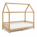 Letto a casetta in legno di pino naturale per bambini