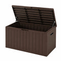 Baule da esterno in plastica marrone 117x45x57 cm