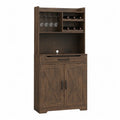 Mobile bar in legno con portabottiglie e portabicchieri