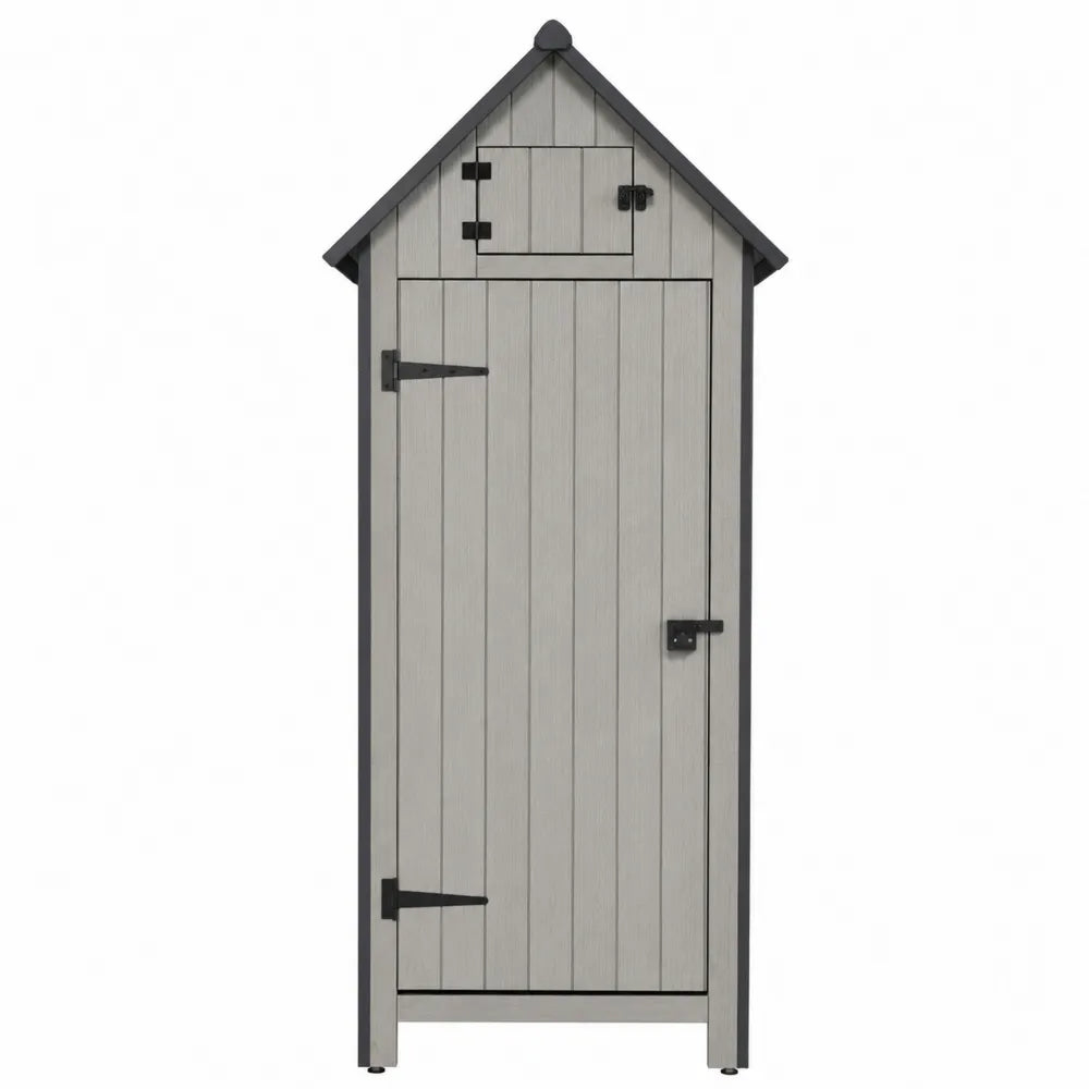 Armadio da giardino in legno plastico composito grigio