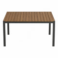 Tavolo rettangolare in legno di acacia e metallo 150x90x75 cm