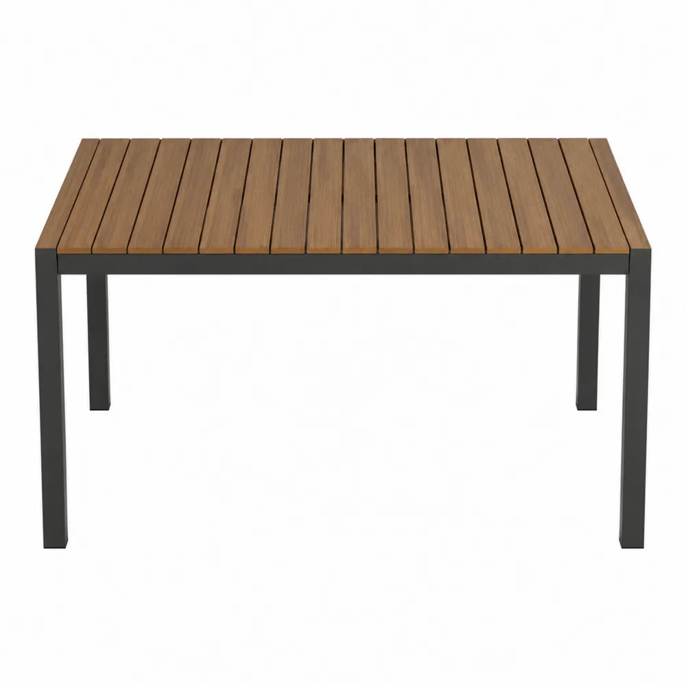 Tavolo rettangolare in legno di acacia e metallo 150x90x75 cm