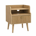 Comodino in Legno di Rovere con Cassetto e Ripiano
