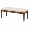 Panca in legno e tessuto poliestere beige